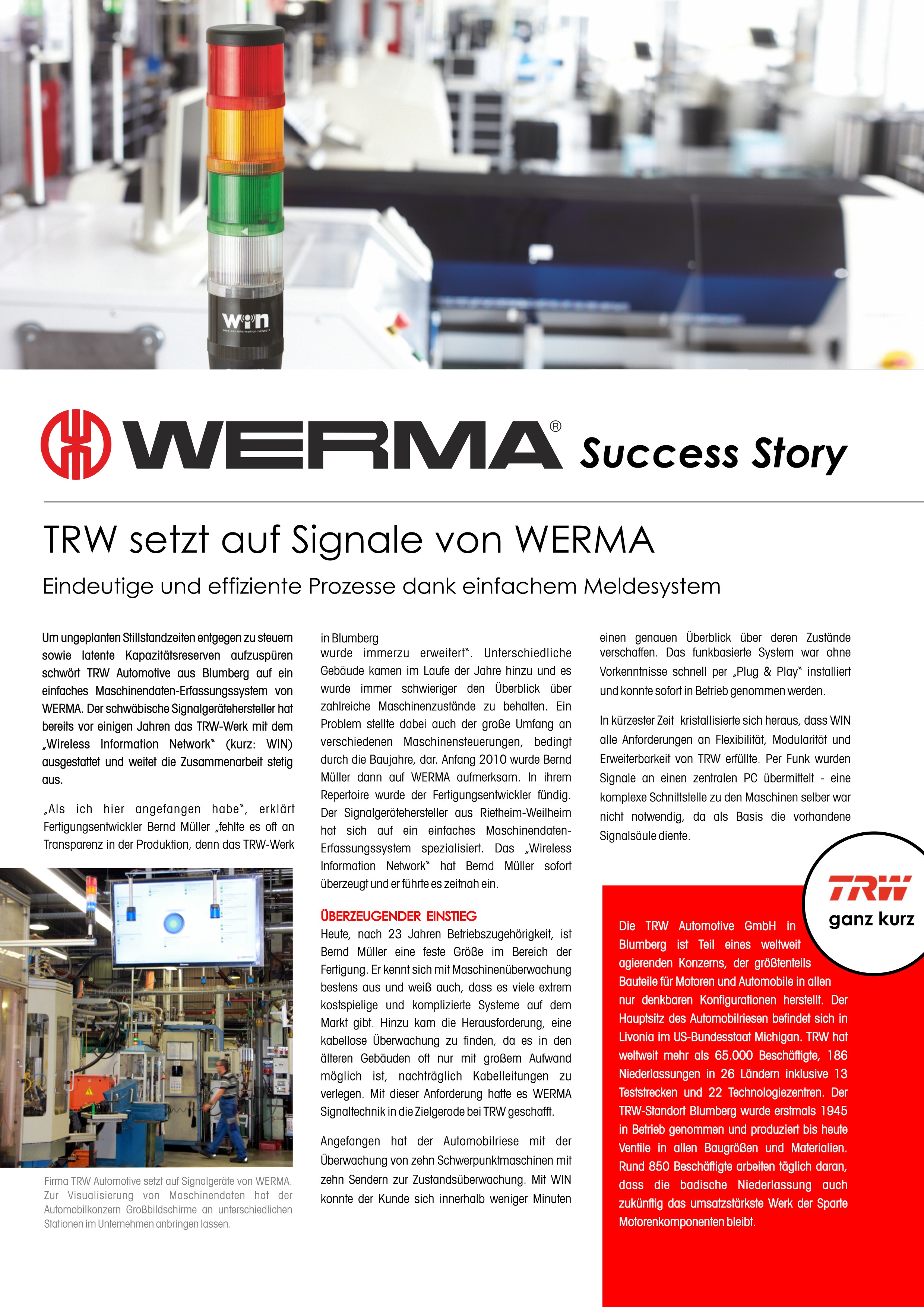 TRW - TRW calls for action with the help of WERMA
